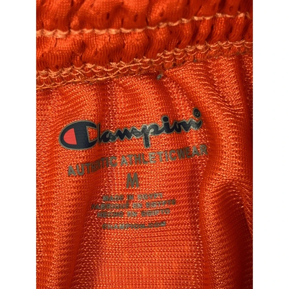 Champion‎ Shorts Youth Sz M Orange Mesh Athletic Elastic Waist Pockets